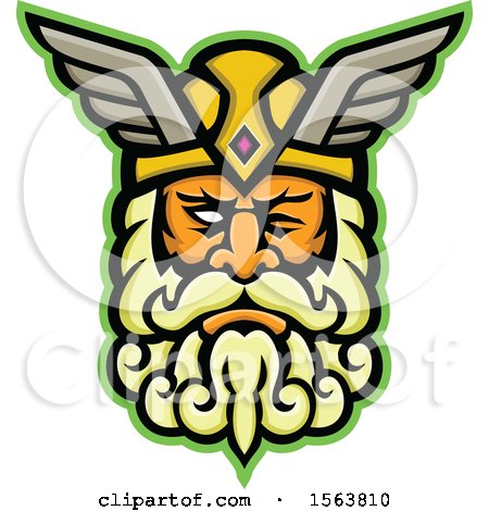 Clipart of a Mascot of Odin - Royalty Free Vector Illustration by patrimonio
