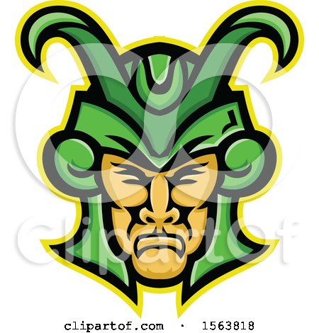 Clipart of a Loki God Mascot Face - Royalty Free Vector Illustration by patrimonio