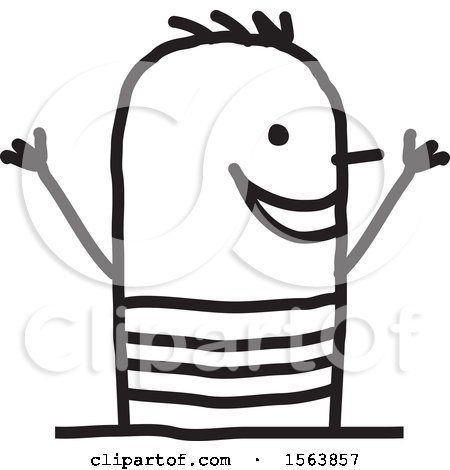 Clipart of a Cheering Summer Man - Royalty Free Vector Illustration by NL shop