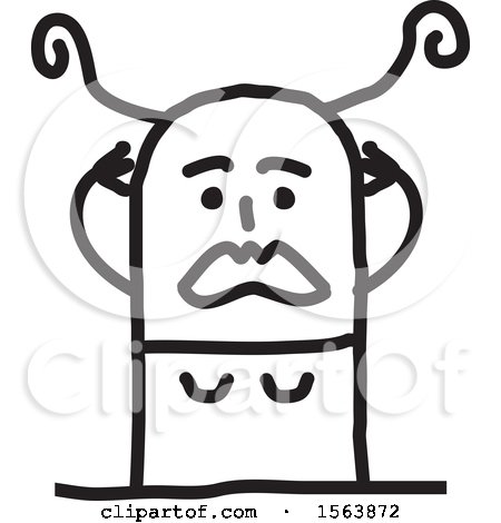Clipart of a Stressed Stick Woman - Royalty Free Vector Illustration by NL shop