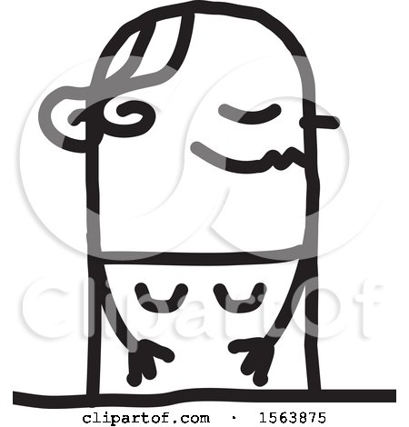 Clipart of a Nervous Stick Woman - Royalty Free Vector Illustration by NL shop