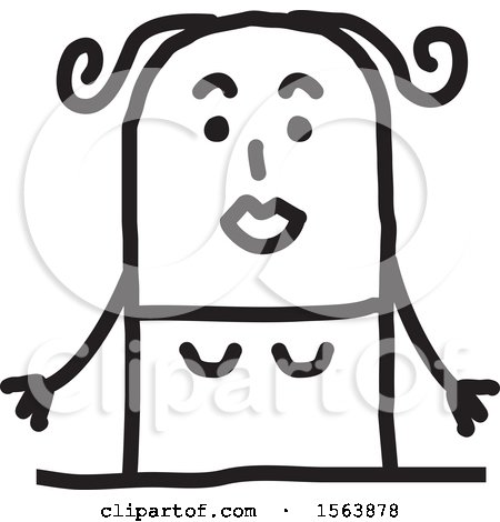 Clipart of a Surprised Stick Woman - Royalty Free Vector Illustration by NL shop