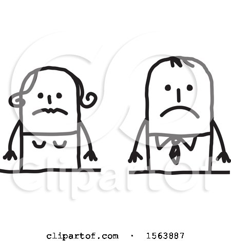 Clipart of a Mad Stick Couple - Royalty Free Vector Illustration by NL shop