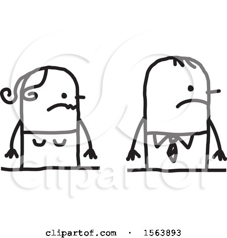 Clipart of a Mad Stick Couple - Royalty Free Vector Illustration by NL shop