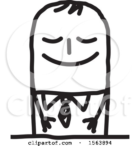 Clipart of a Pleasant Stick Man - Royalty Free Vector Illustration by NL shop