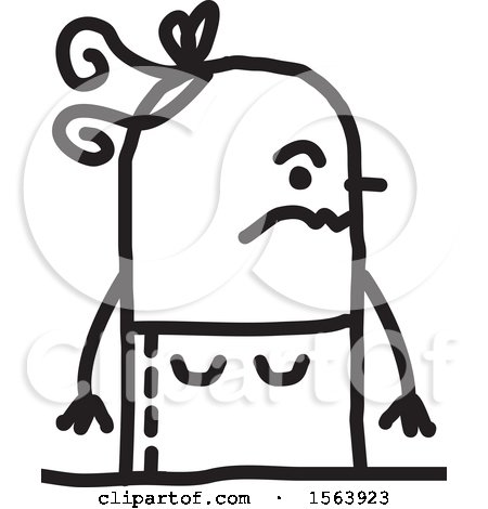 Clipart of a Mad or Mean Stick Woman - Royalty Free Vector Illustration by NL shop
