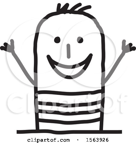 Clipart of a Cheering Summer Man - Royalty Free Vector Illustration by NL shop