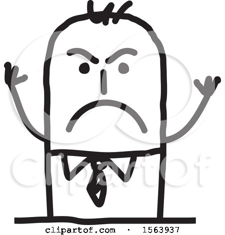 Clipart of a Furious Stick Man - Royalty Free Vector Illustration by NL shop