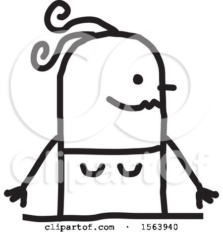Clipart of a Happy Stick Woman - Royalty Free Vector Illustration by NL shop