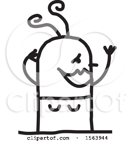 Clipart of a Gushing Stick Woman - Royalty Free Vector Illustration by NL shop