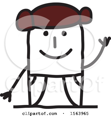Clipart of a Happy Stick Spanish Man - Royalty Free Vector Illustration by NL shop