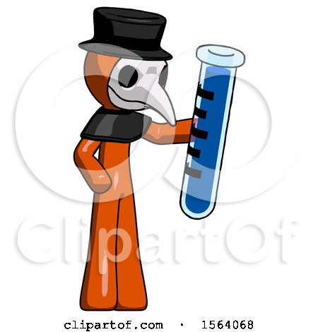 Orange Plague Doctor Man Holding Large Test Tube by Leo Blanchette