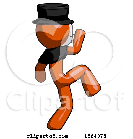 Orange Plague Doctor Man Kick Pose Start by Leo Blanchette
