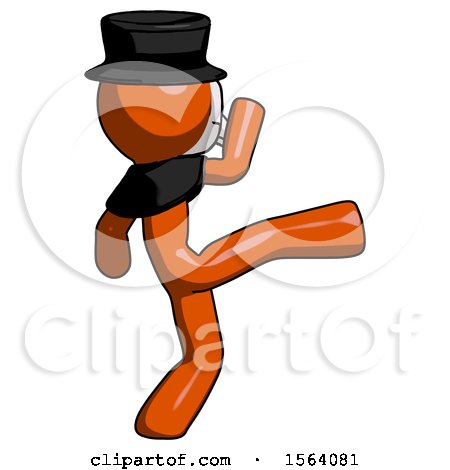 Orange Plague Doctor Man Kick Pose by Leo Blanchette