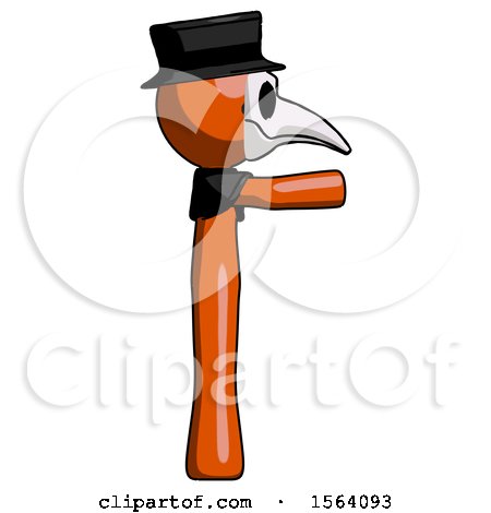 Orange Plague Doctor Man Pointing Right by Leo Blanchette