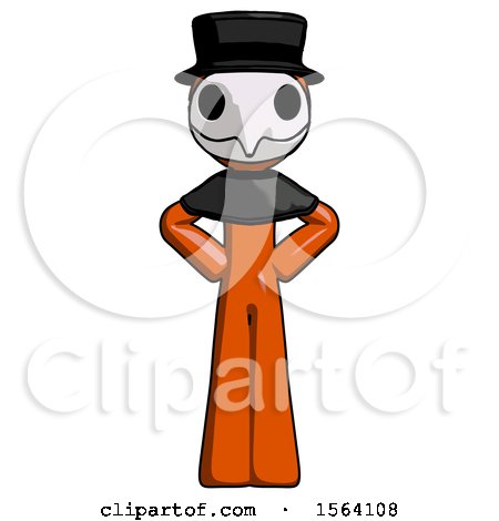 Orange Plague Doctor Man Hands on Hips by Leo Blanchette
