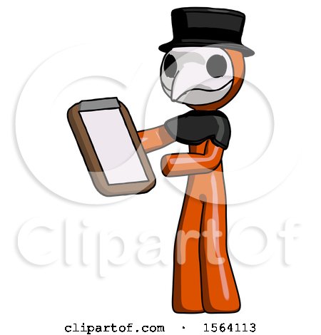 Orange Plague Doctor Man Reviewing Stuff on Clipboard by Leo Blanchette