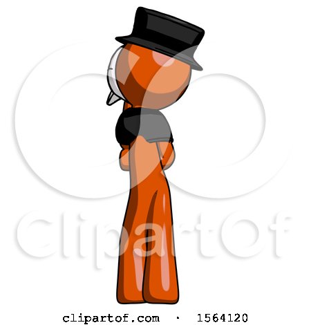 Orange Plague Doctor Man Thinking, Wondering, or Pondering Rear View by Leo Blanchette