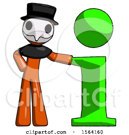 Orange Plague Doctor Man with Info Symbol Leaning up Against It by Leo Blanchette