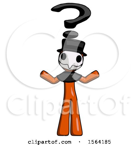 Orange Plague Doctor Man with Question Mark Above Head, Confused by Leo Blanchette