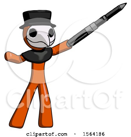 Orange Plague Doctor Man Demonstrating That Indeed the Pen Is Mightier by Leo Blanchette