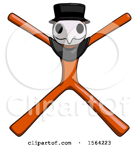 Orange Plague Doctor Man with Arms and Legs Stretched out by Leo Blanchette