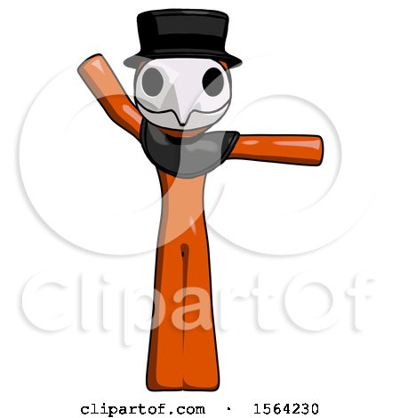 Orange Plague Doctor Man Directing Traffic Right by Leo Blanchette