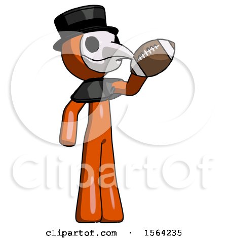 Orange Plague Doctor Man Holding Football up by Leo Blanchette