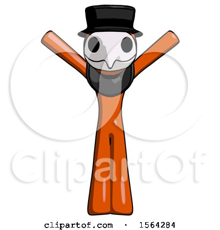 Orange Plague Doctor Man with Arms out Joyfully by Leo Blanchette