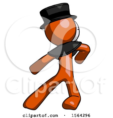 Orange Plague Doctor Man Karate Defense Pose Left by Leo Blanchette