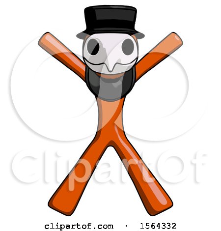 Orange Plague Doctor Man Jumping or Flailing by Leo Blanchette