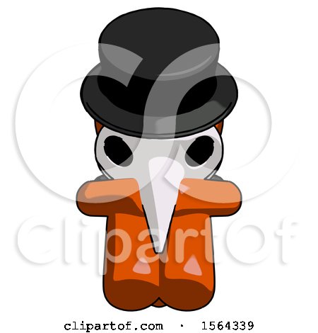 Orange Plague Doctor Man Sitting with Head down Facing Forward by Leo Blanchette