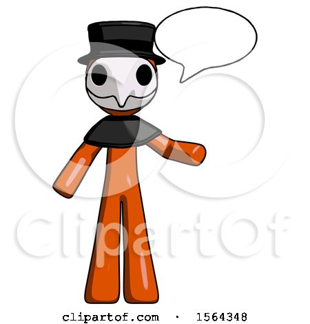 Orange Plague Doctor Man with Word Bubble Talking Chat Icon by Leo Blanchette