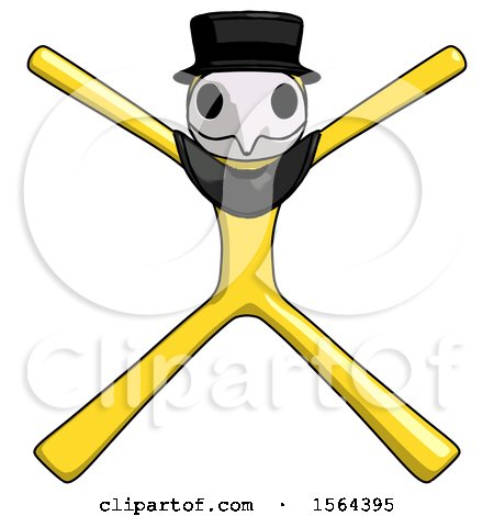 Yellow Plague Doctor Man with Arms and Legs Stretched out by Leo Blanchette
