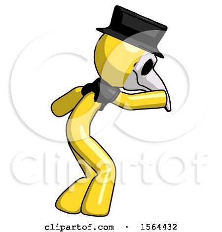 Yellow Plague Doctor Man Sneaking While Reaching for Something by Leo Blanchette