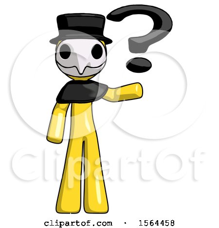 Yellow Plague Doctor Man Holding Question Mark to Right by Leo Blanchette