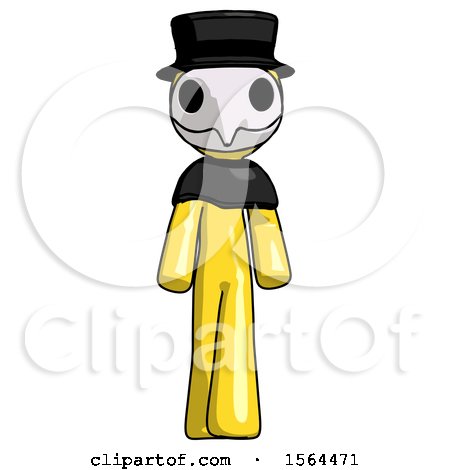 Yellow Plague Doctor Man Walking Front View by Leo Blanchette