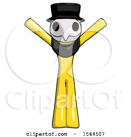 Yellow Plague Doctor Man with Arms out Joyfully by Leo Blanchette