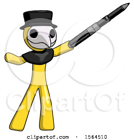 Yellow Plague Doctor Man Demonstrating That Indeed the Pen Is Mightier by Leo Blanchette