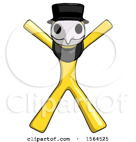 Yellow Plague Doctor Man Jumping or Flailing by Leo Blanchette