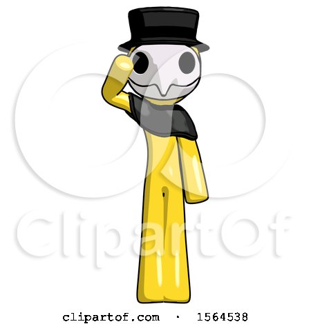 Yellow Plague Doctor Man Soldier Salute Pose by Leo Blanchette