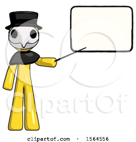 Yellow Plague Doctor Man Giving Presentation in Front of Dry-erase Board by Leo Blanchette