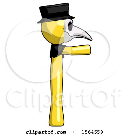 Yellow Plague Doctor Man Pointing Right by Leo Blanchette