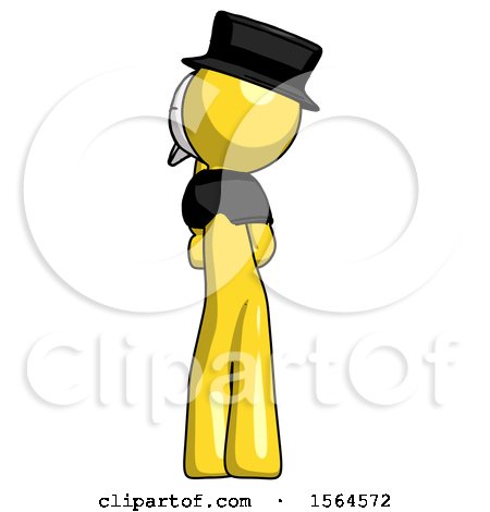 Yellow Plague Doctor Man Thinking, Wondering, or Pondering Rear View by Leo Blanchette
