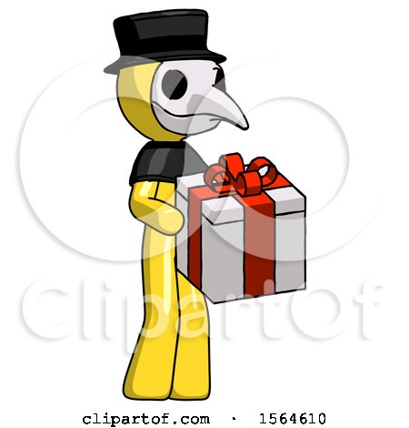 Yellow Plague Doctor Man Giving a Present by Leo Blanchette