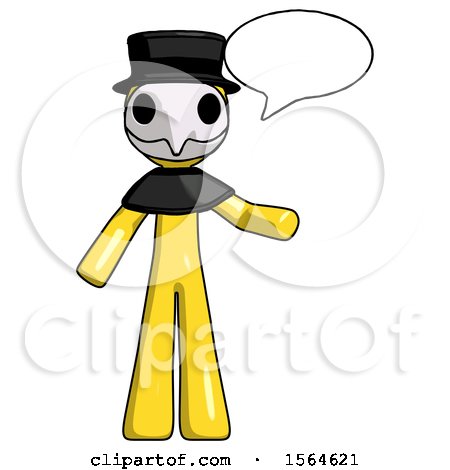 Yellow Plague Doctor Man with Word Bubble Talking Chat Icon by Leo Blanchette