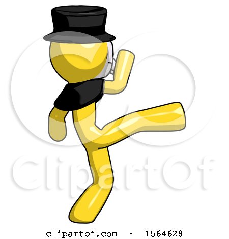 Yellow Plague Doctor Man Kick Pose by Leo Blanchette