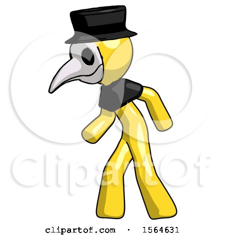 Yellow Plague Doctor Man Suspense Action Pose Facing Left by Leo Blanchette
