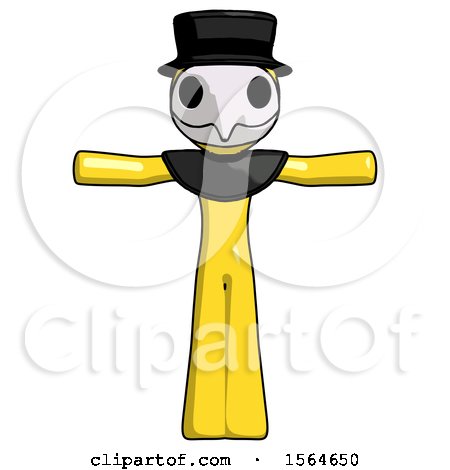Yellow Plague Doctor Man T-Pose Arms up Standing by Leo Blanchette