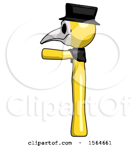 Yellow Plague Doctor Man Pointing Left by Leo Blanchette